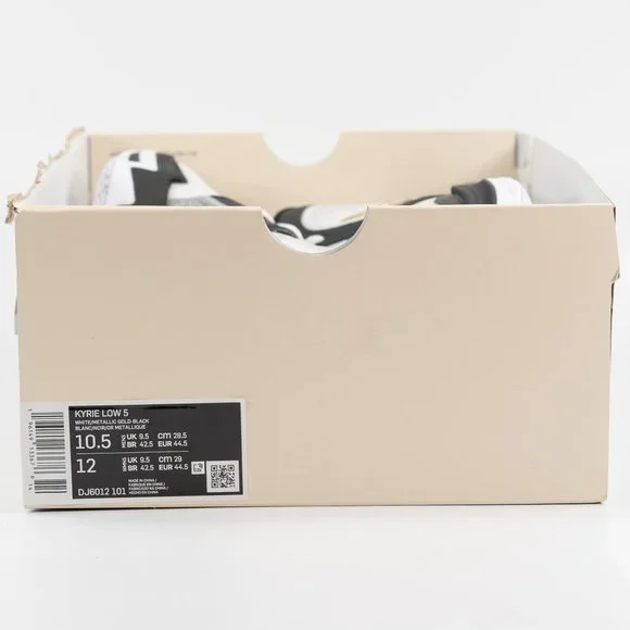 Nike Kyrie Low 5 'White Black Metallic Gold' DJ6012-101 Basketball Sneakers - Picture 9 of 13